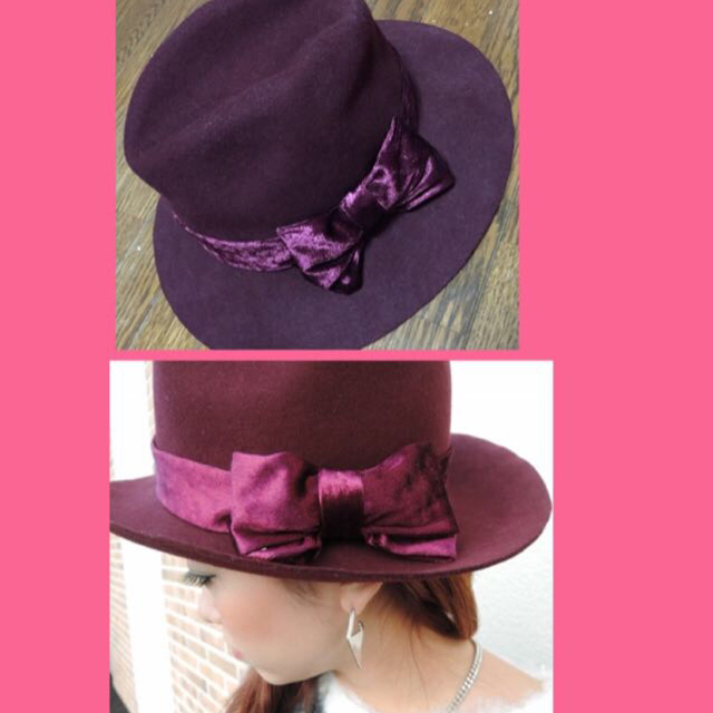 Lily Brown(リリーブラウン)のベロアリボンハット レディースの帽子(ハット)の商品写真