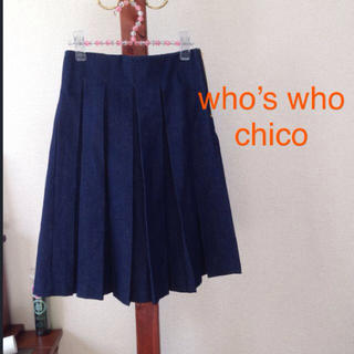 フーズフーチコ(who's who Chico)の新品タグ付☆チコ デニムプリーツスカート(ひざ丈スカート)
