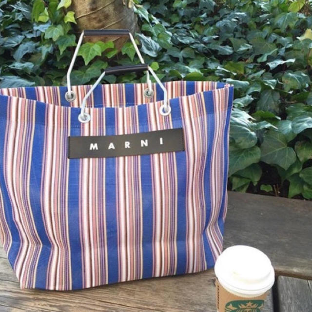 Marni - 正規品 マルニフラワーカフェ ストライプトートバッグ