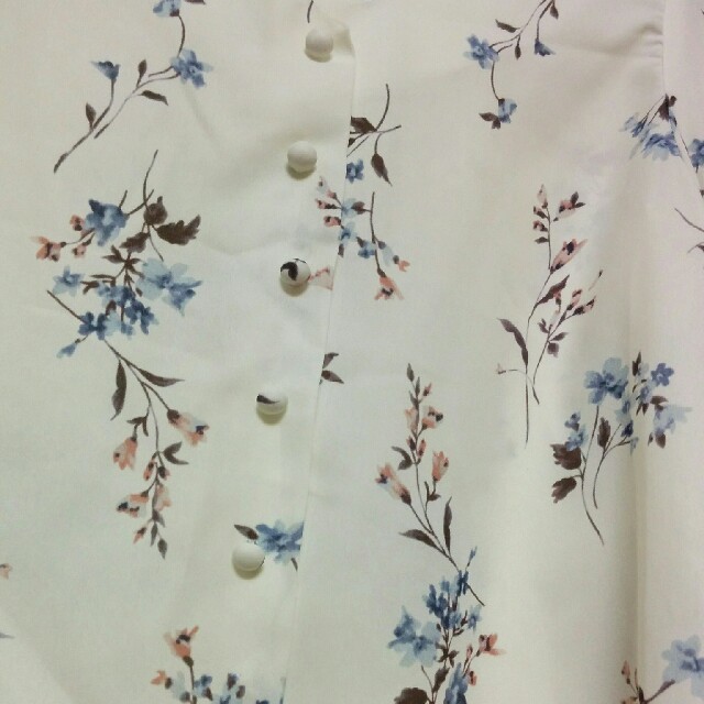 tocco(トッコ)の花柄　ベル袖　細リボン　シフォンブラウス　 レディースのトップス(シャツ/ブラウス(長袖/七分))の商品写真