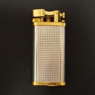 dunhill ダンヒル ユニーク ポケット ガスライター ゴールド×シルバー