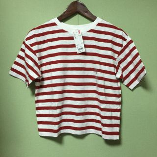 ユニクロ(UNIQLO)の6/30まで！新品☆UNIQLOボーダークルーネックT(Tシャツ(半袖/袖なし))