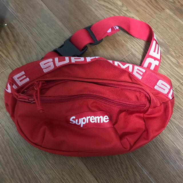 確実正規品 Supreme waiste bag 18ss red