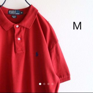 ポロラルフローレン(POLO RALPH LAUREN)の【最終値】US ラルフローレン deep red 半袖 ポロシャツ M(ポロシャツ)