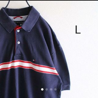 トミーヒルフィガー(TOMMY HILFIGER)の【最終値】US トミー ヒルフィガー ライン 半袖 ポロシャツ L(ポロシャツ)