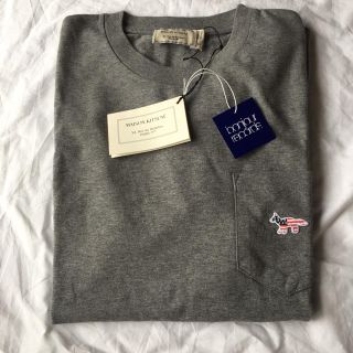 メゾンキツネ(MAISON KITSUNE')のmaison kitsune キツネ メゾンキツネ Tシャツ グレー S(Tシャツ(半袖/袖なし))