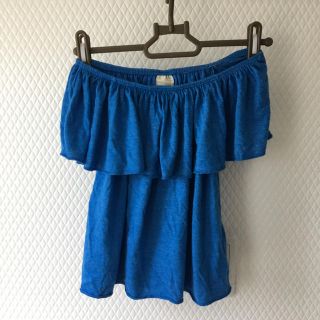 ザラキッズ(ZARA KIDS)のiroha様専用✨ザラキッズ  オフショルシャツ🏖ブルー(Tシャツ/カットソー)