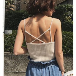 アメリヴィンテージ(Ameri VINTAGE)の2018ss BACK DESIGN KNIT CAMI(キャミソール)