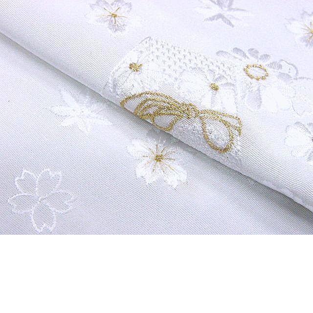 襟元華やかに 白地に花模様の刺繍 絹交織「仙頭刺繍半襟」504の通販 by kidourakuhonpo shop｜ラクマ