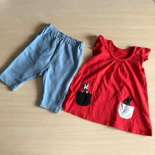 ユニクロ(UNIQLO)のUNIQLO リサとガスパール チュニック レギンス セット(Ｔシャツ)