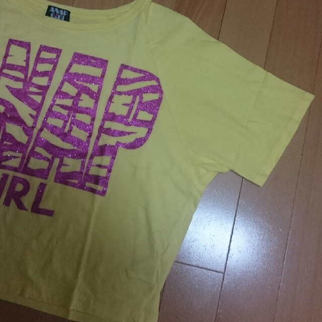 ANAP(アナップ)のANAP GIRL♡ラメロゴTシャツ XS キッズ/ベビー/マタニティのキッズ服女の子用(90cm~)(Tシャツ/カットソー)の商品写真