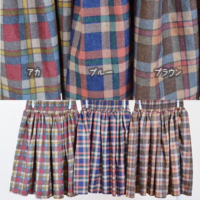 チェック柄 ミディアム丈スカート  レディースのスカート(ひざ丈スカート)の商品写真