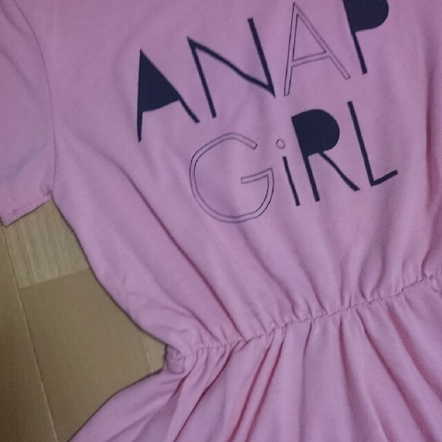 ANAP(アナップ)のANAP GIRL♡ペプラムTシャツ XS キッズ/ベビー/マタニティのキッズ服女の子用(90cm~)(Tシャツ/カットソー)の商品写真