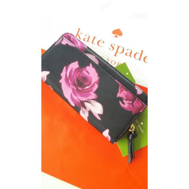 kate spade new york(ケイトスペードニューヨーク)の★★★交渉中★★★姫ケイトスペード長財布ピンクブラック薔薇ゴージャス花柄ナイロン レディースのファッション小物(財布)の商品写真