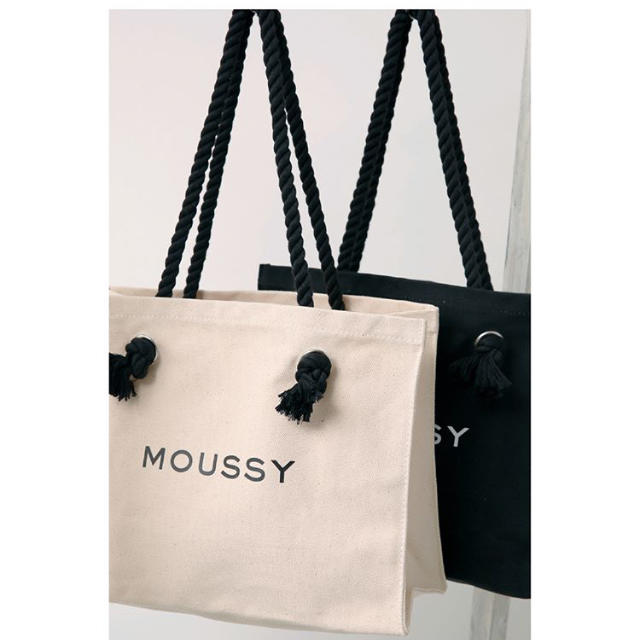 moussy(マウジー)の人気完売白♡MOUSSYキャンバストートバッグ♡ショッパー型トートバック♡新品 レディースのバッグ(トートバッグ)の商品写真