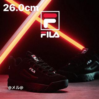 フィラ(FILA)の26.0cm FILA DISRUPTOR2 黒フィラ 厚底スニーカー 新品(スニーカー)