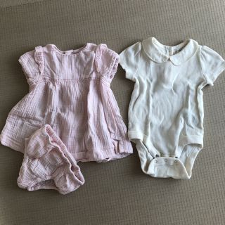 ザラキッズ(ZARA KIDS)のZARA mini  ワンピ  babyGAPロンパース(ワンピース)