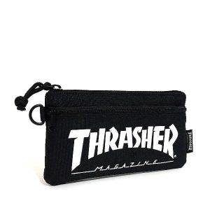 スラッシャー(THRASHER)の【THRASHER】”スマホ操作可能”マルチポーチ［BK/WHメッシュ］(iPhoneケース)