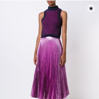 ザックポーゼン(Zac Posen)の定価36000円 ボーダーノースリーブハイネックトップス(タンクトップ)