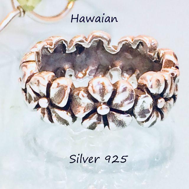 サイズあり【銀製品９２５】ハワイアンフラワーデザイン　シルバーリング　 レディースのアクセサリー(リング(指輪))の商品写真
