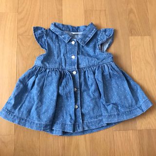 ベビーギャップ(babyGAP)の最終値下げ babygap フリル ワンピース デニム ドット(ワンピース)