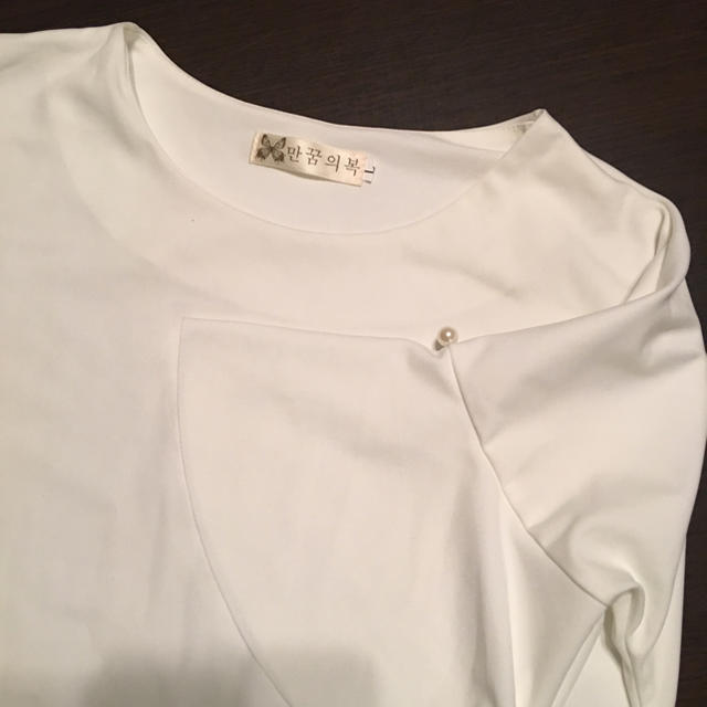 白ブラウス  Lサイズ レディースのトップス(シャツ/ブラウス(半袖/袖なし))の商品写真