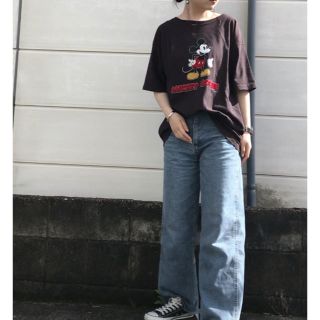 マウジー(moussy)のマウジー 2017 ロゴT トップス 黒 ミッキー(Tシャツ(半袖/袖なし))