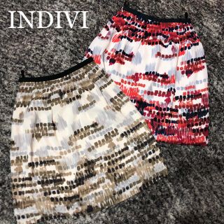 インディヴィ(INDIVI)の美品！INDIVI/インディヴィ❤️プリントスカート❤️(ひざ丈スカート)