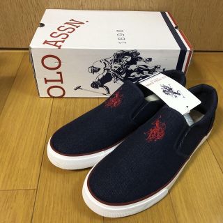 【新品未使用箱付き】U.S.POLO ASSN. スリッポン 紺(スリッポン/モカシン)