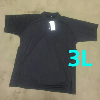 新品 ドライポロシャツ 黒 3L(ポロシャツ)