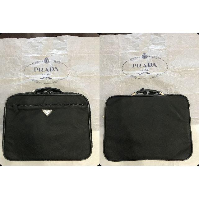 PRADA(プラダ)の●16万プラダ希少収納多２ＷａｙビジネスブリーフバッグノートＰＣ兼外ポケ黒●良↑ メンズのバッグ(ビジネスバッグ)の商品写真