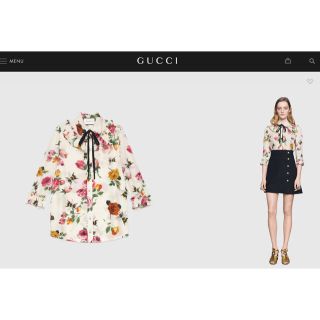 グッチ(Gucci)のGUCCI  グッチ ミケーレ フラワー シルク ブラウス トップス(シャツ/ブラウス(長袖/七分))