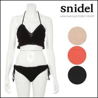 スナイデル(SNIDEL)のsnidel クロシェビキニ 黒(水着)