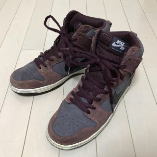 ナイキ(NIKE)のNIKE DUNK HIGH ワインレッド 27cm(スニーカー)