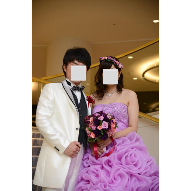 水華石様専用　結婚式 ウェディング カラー ドレス 紫 ピンク お色直し レディースのフォーマル/ドレス(ウェディングドレス)の商品写真