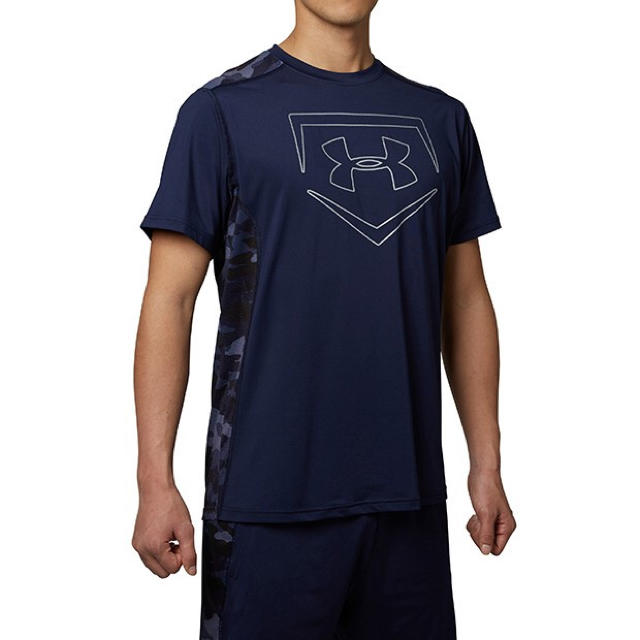 UNDER ARMOUR(アンダーアーマー)の値引商品 アンダーアーマー LG ネイビー Tシャツ 半袖 ベースボールシャツ スポーツ/アウトドアの野球(ウェア)の商品写真