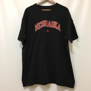 アディダス(adidas)のNEBRASKA ネブラスカTシャツadidasアディダス 黒 2XL US古着(Tシャツ/カットソー(半袖/袖なし))