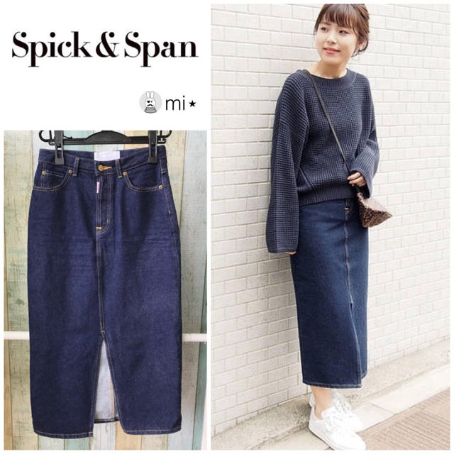 Spick & Span(スピックアンドスパン)の美品❣️ 今期完売 SOMETHING × Spick デニムスカート L レディースのスカート(ひざ丈スカート)の商品写真