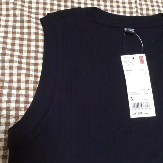 UNIQLO(ユニクロ)の新品未使用 ユニクロ リブロングT ノースリーブ レディースのトップス(Tシャツ(半袖/袖なし))の商品写真