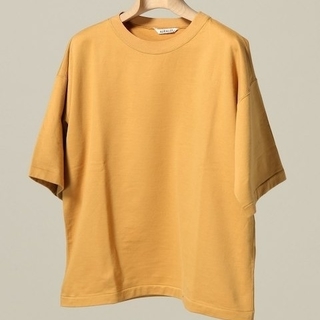コモリ(COMOLI)の18SS 新品 AURALEE Tシャツ サイズ3 キャメル(Tシャツ/カットソー(半袖/袖なし))