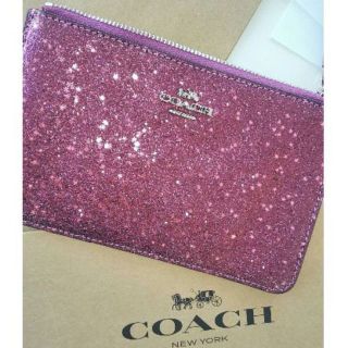 コーチ(COACH)の★★交渉中★★COACHピンク星スターギラギララメ姫ストラップポーチ携帯ケース(ポーチ)