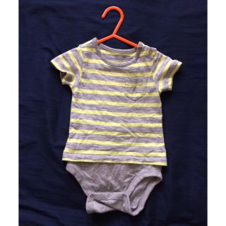 ベビーギャップ(babyGAP)のボーダーTシャツロンパース✩70サイズ(ロンパース)