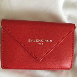 バレンシアガ(Balenciaga)の【新品】BALENCIAGA ペーパーミニウォレット レッド(財布)