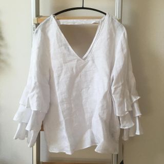 ザラ(ZARA)のZARA新品！リネンシャツ M(シャツ/ブラウス(長袖/七分))