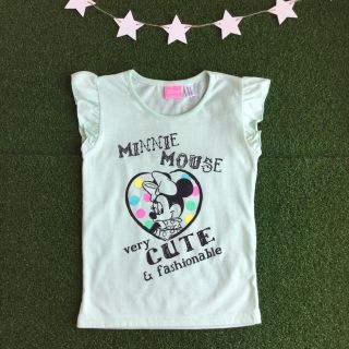 ディズニー(Disney)の【 120 】 フレンチスリーブ ミニーちゃん Tシャツ ミニー ディズニー(Tシャツ/カットソー)