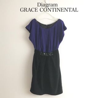 グレースコンチネンタル(GRACE CONTINENTAL)の訳あり◇ダイアグラムグレースコンチネンタル シルクワンピース ドレス 結婚式(ひざ丈ワンピース)