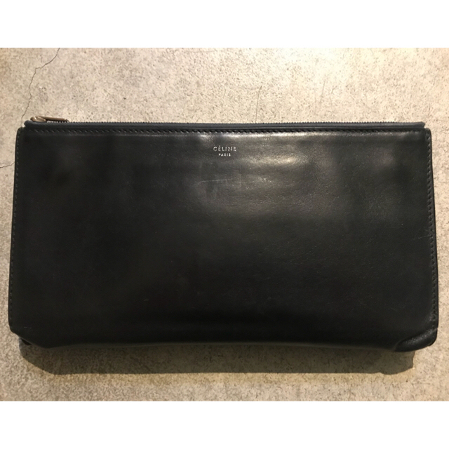 celine セリーヌ トリオ クラッチバッグ 黒 定価126000円 celine セリーヌ トリオ クラッチバッグ 黒 定価126000円