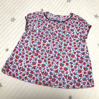 プチバトー(PETIT BATEAU)のプチバトー ■ レッドレモン柄 ブラウス  チュニック 24m 86cm(シャツ/カットソー)