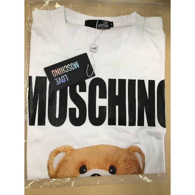 MOSCHINO(モスキーノ)のLOVE MOSCHINO ラブ モスキーノ Tシャツ カットソー ホワイト　L レディースのトップス(Tシャツ(半袖/袖なし))の商品写真