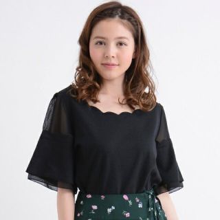 マジェスティックレゴン(MAJESTIC LEGON)のマジェ❁袖スカラップ プルオーバー(カットソー(半袖/袖なし))